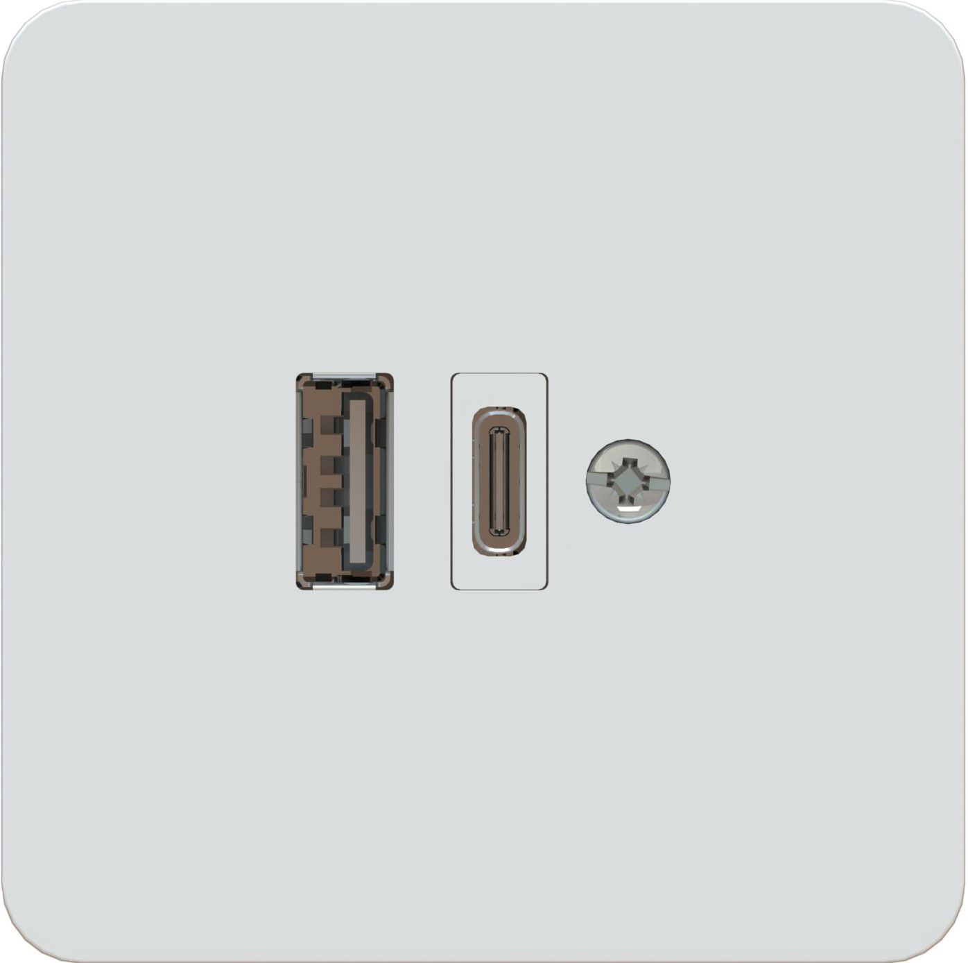 bloc chargeur USB-A+C 65W insert +plaque frontale priamos blanc