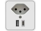 presa aggiuntiva per mobili 1x tipo 13 USB A+C bianco 0.5m AC166