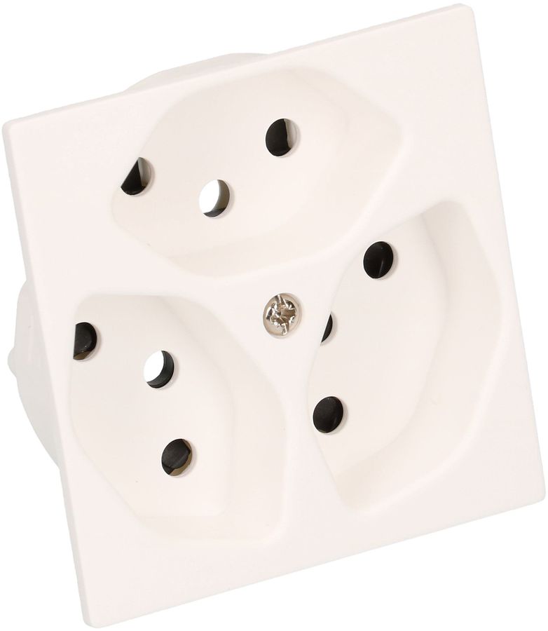 prise 3x type 13 plaque frontale BS Kallysto blanc