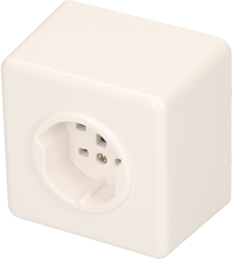 Steckdose 1x Typ 25 Gr.1x1 AP Basico weiss