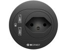 ATOM Steckdoseneinheit schwarz 1x Typ 13 2x USB-C