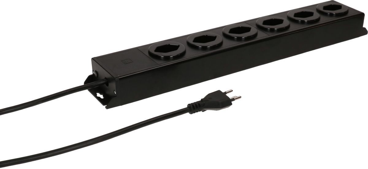 Steckdosenleiste Power Line 6x Typ 13 schwarz/schwarz 3.0m