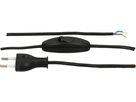 TDLF-Netzkabel H03VVH2-F2X0.75 2m schwarz Schalter T26