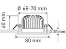 LED-Einbauspot FIXO weiss 3000K 960lm 60°