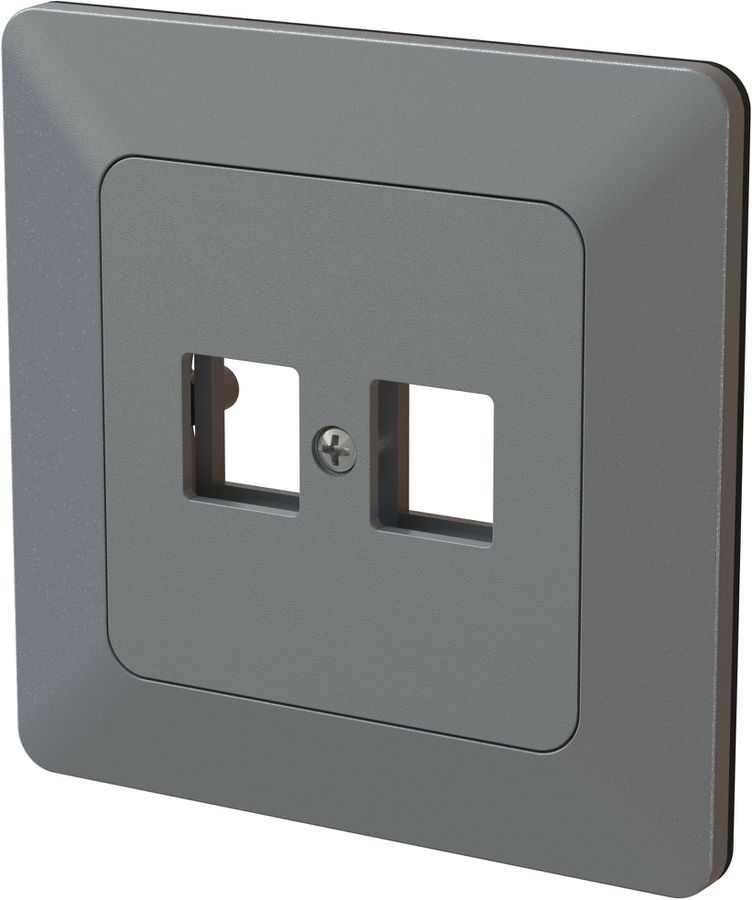 prise réseau 2x Keystone pour inserts RJ45 ENC priamos anthracite