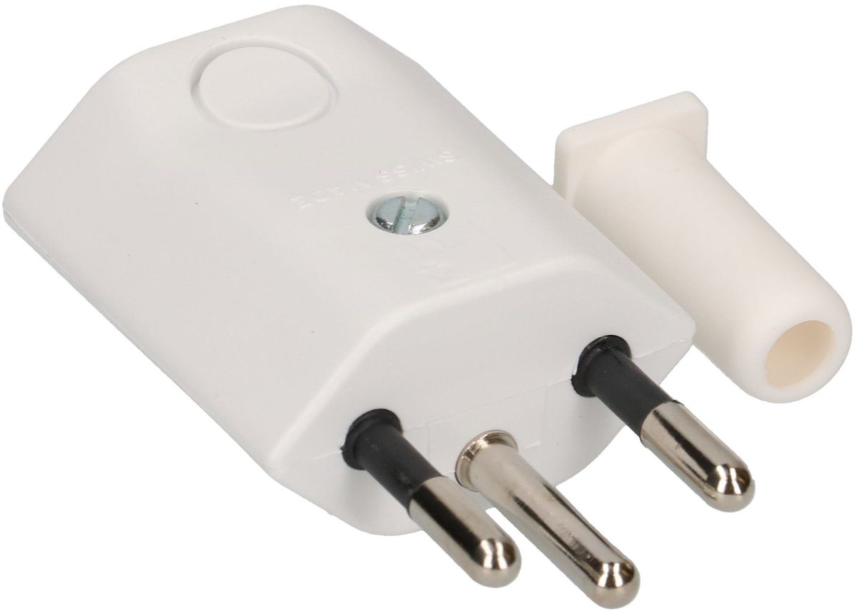 Stecker Typ 12 gewinkelt 3-polig weiss