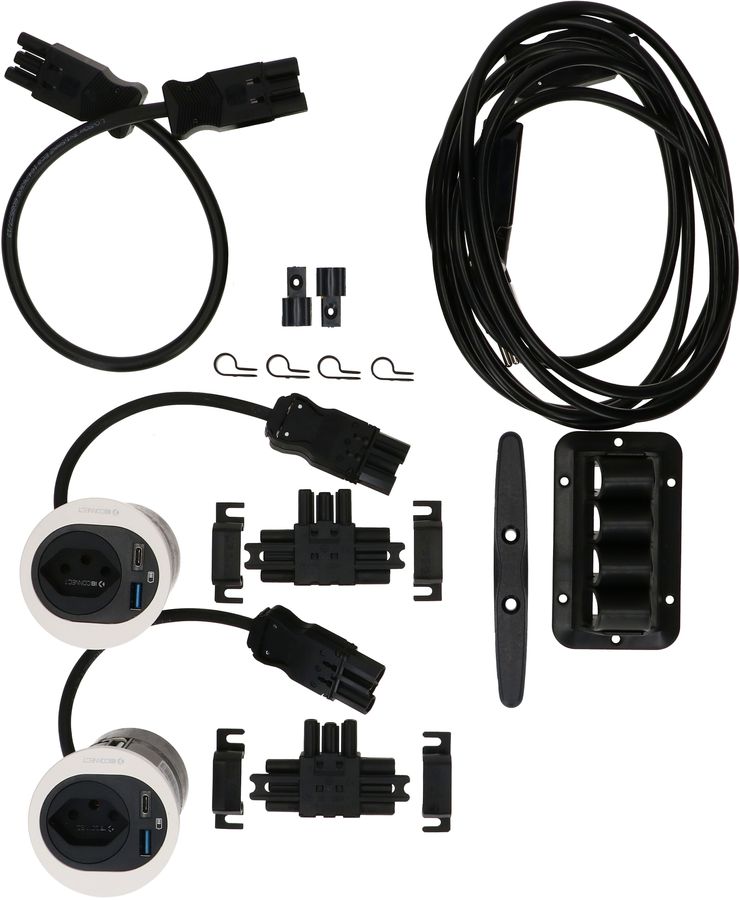 Twin Anschluss-Set ATOM Steckdoseneinheit weiss Typ 13 USB-A/C