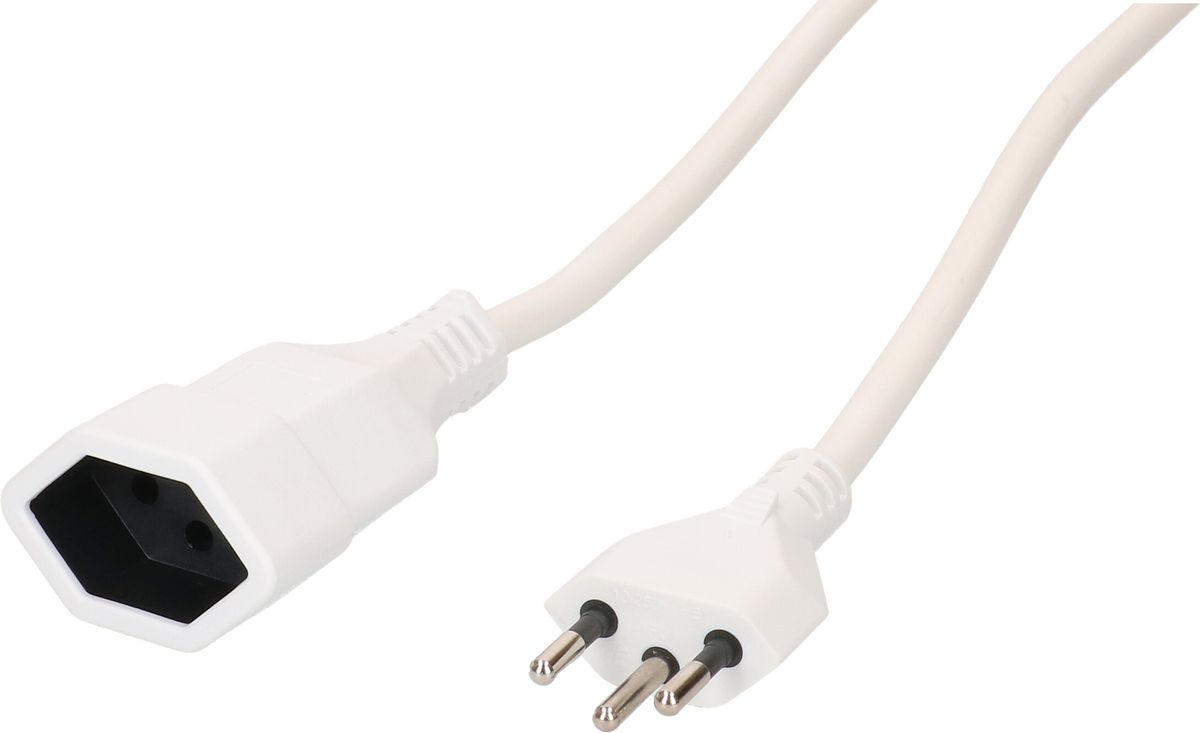 TD-Verlängerung H05VV-F3G1.5 10m weiss Typ 12 / Typ 13