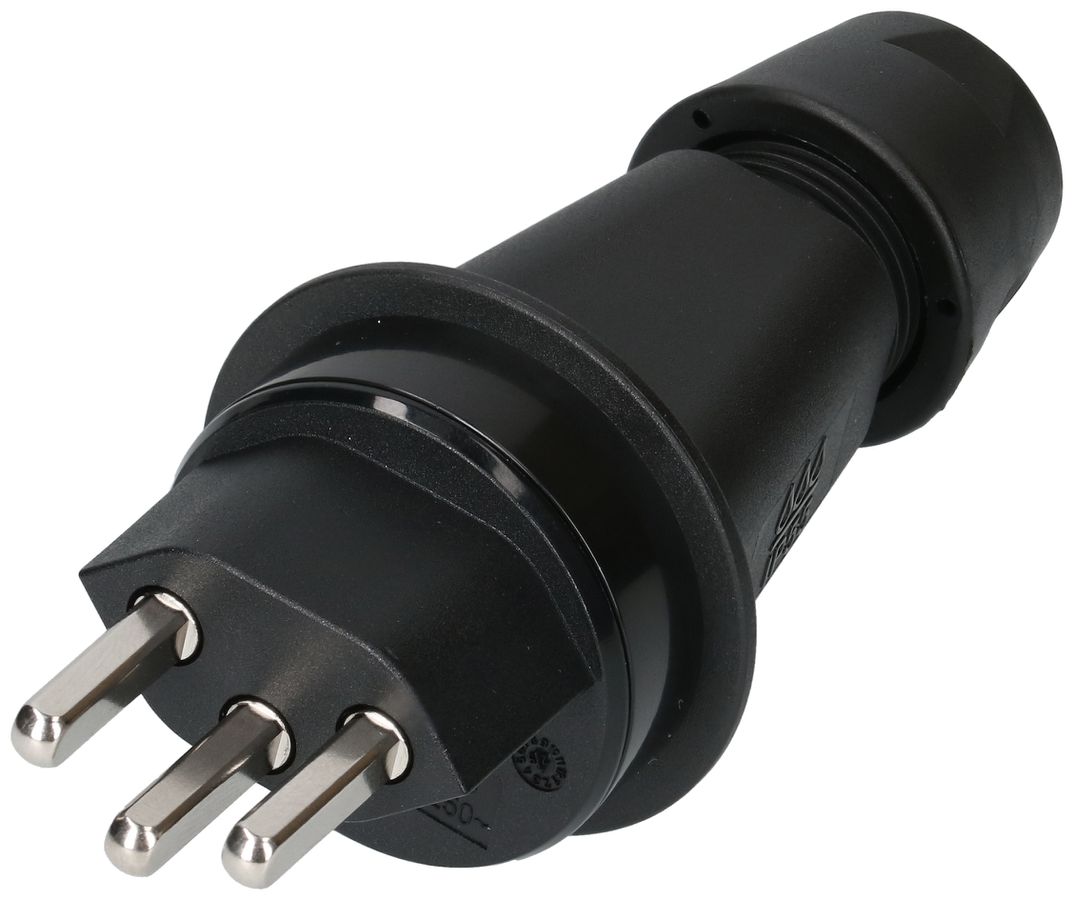 Stecker Typ 23 3-polig schwarz IP55