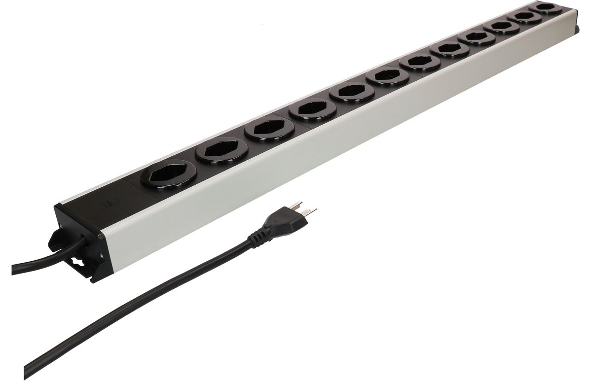 Steckdosenleiste Power Line 12x Typ 23 grau/schwarz 1.5m