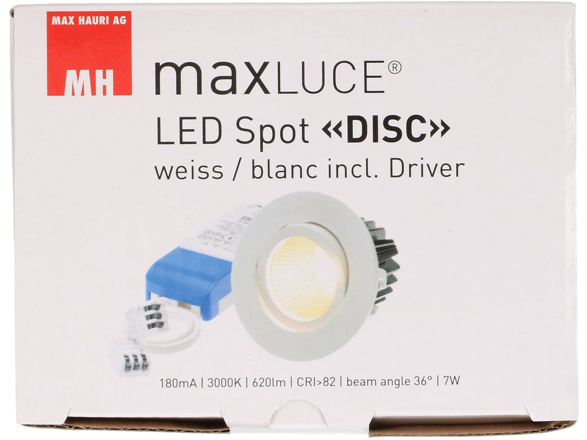 Spot da incasso a LED "DISC" bianco 36°, 8W