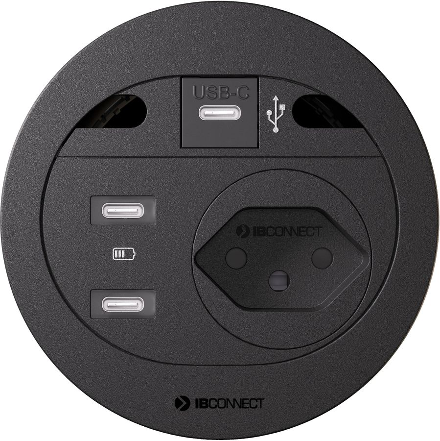 DIVUS Steckdoseneinheit schwarz 1x Typ 13 2x USB-C 1x USB C Data