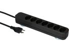 Steckdosenleiste Swiss Line 7x Typ 13 schwarz Magnet 5m