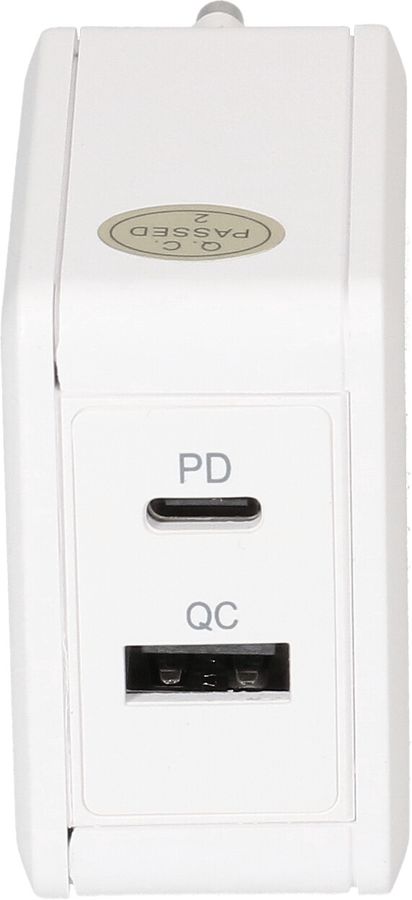 adattatore di ricarica rapida USB 1x USB-C PD 1x USB-A 45W bianco