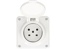 Steckdose 1x Typ 15 Gr.1x1 AP Mica Nass IP55 weiss