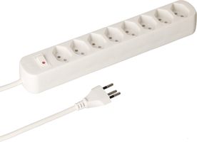 multiprise Basic Line 8x type 13 blanc interrupteur 1.5m