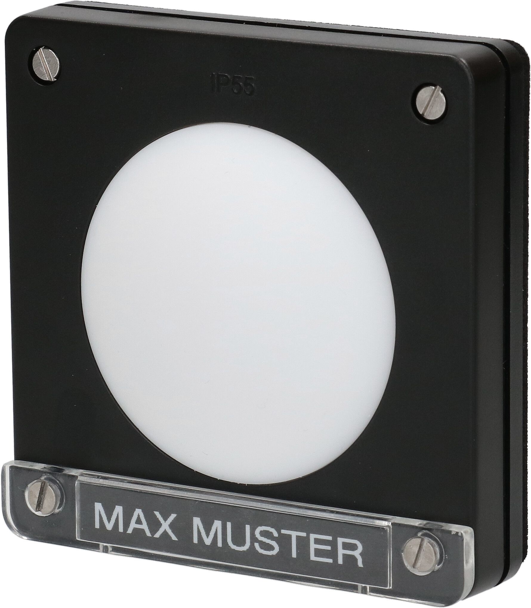 Drucktaster Sonnerie +Name. Einsatz +Frontset exo IP55 grau
