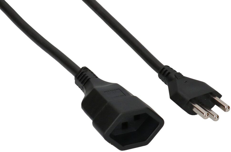 TD-Verlängerung H05VV-F3G1.5 10m schwarz Typ 23 / Typ 23