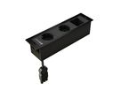 CUBOBOX presa multipla nero S 3 volte 2x Schuko 1x modulo vuoto