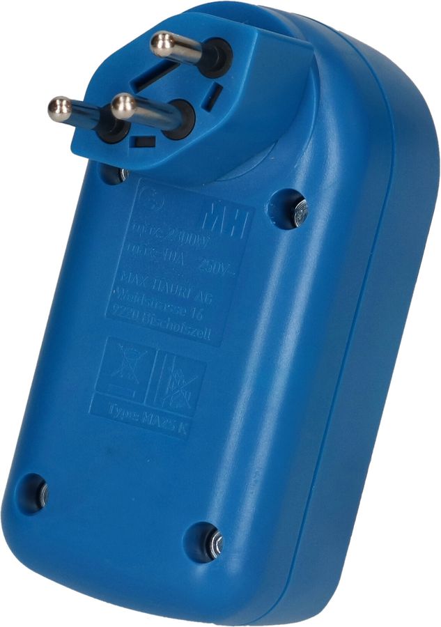 Abzweigstecker maxADAPTturn 2x Typ 13 blau drehbar Schalter BS