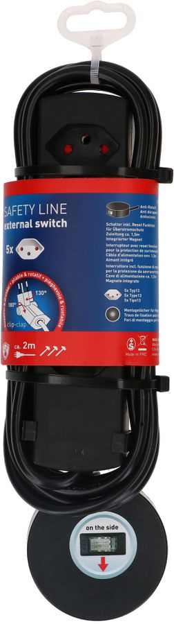 multiprise Safety Line 5x type 13 BS nr interr. ext. aimant 2m
