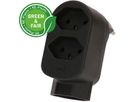 Abzweigstecker ADAPT 2+1x Typ 13 schwarz drehbar Green+Fair