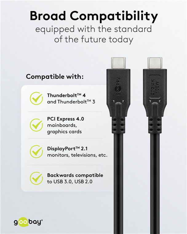 Ladekabel USB-C 100W 1m schwarz