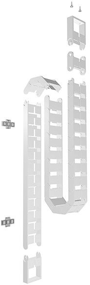 Kabelschlangen-Set 1 Qube 1.27m weiss RAL9003