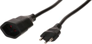 TD-Verlängerung H05VV-F3G1.0 5m schwarz BS Typ 12 / Typ 13