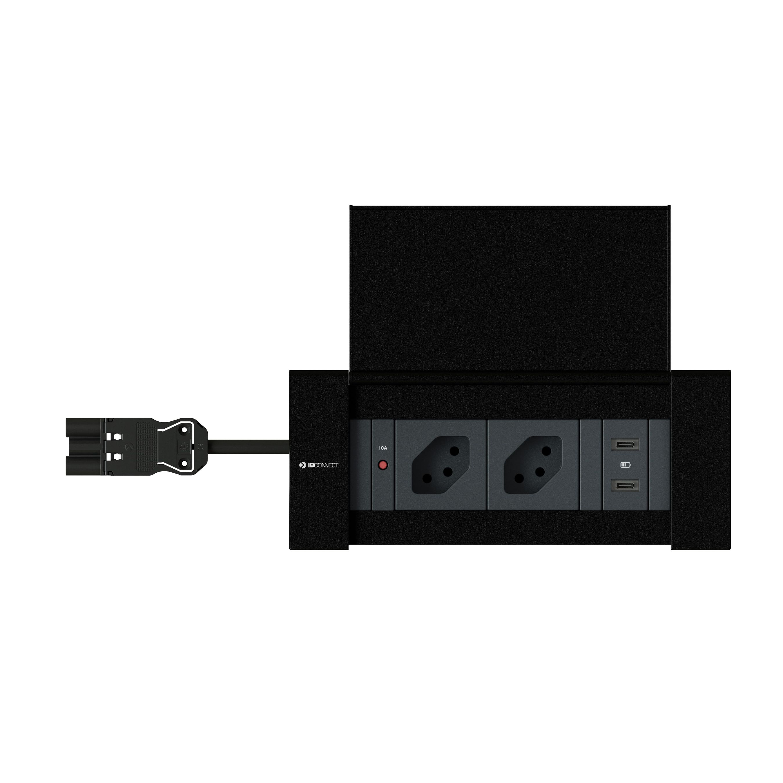 NEXO Steckdoseneinheit schwarz 2x Typ 13 1x USB-C/C