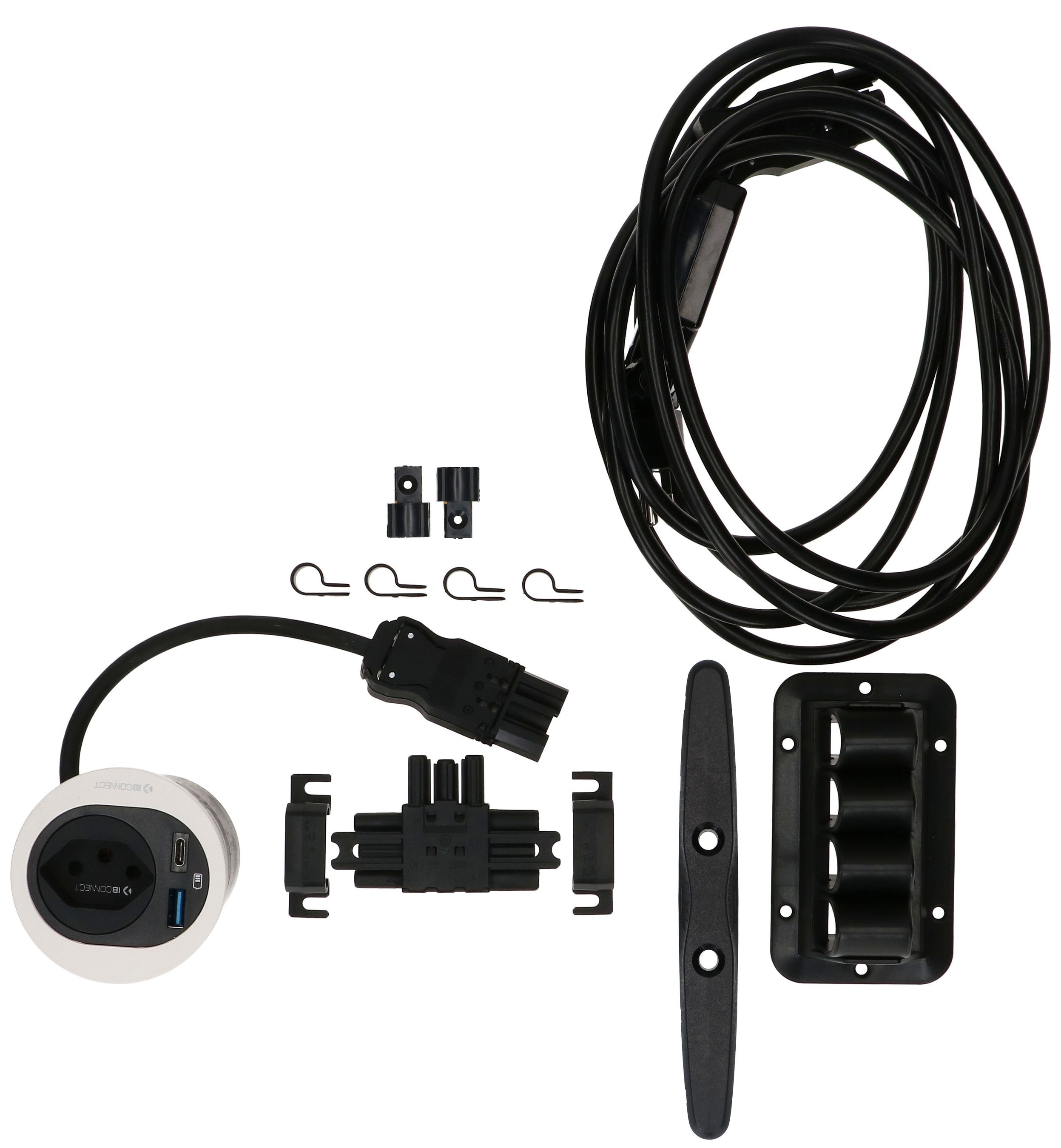Single set di raccordi ATOM presa multipla bianco tipo 13 USB-A/C