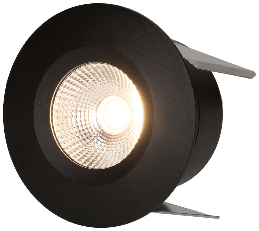 LED-Einbauspot WOODY Ø68 schwarz matt 3000K 660lm 60°