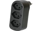 Abzweigstecker ADAPT 3x Typ 13 schwarz drehbar Green+Fair