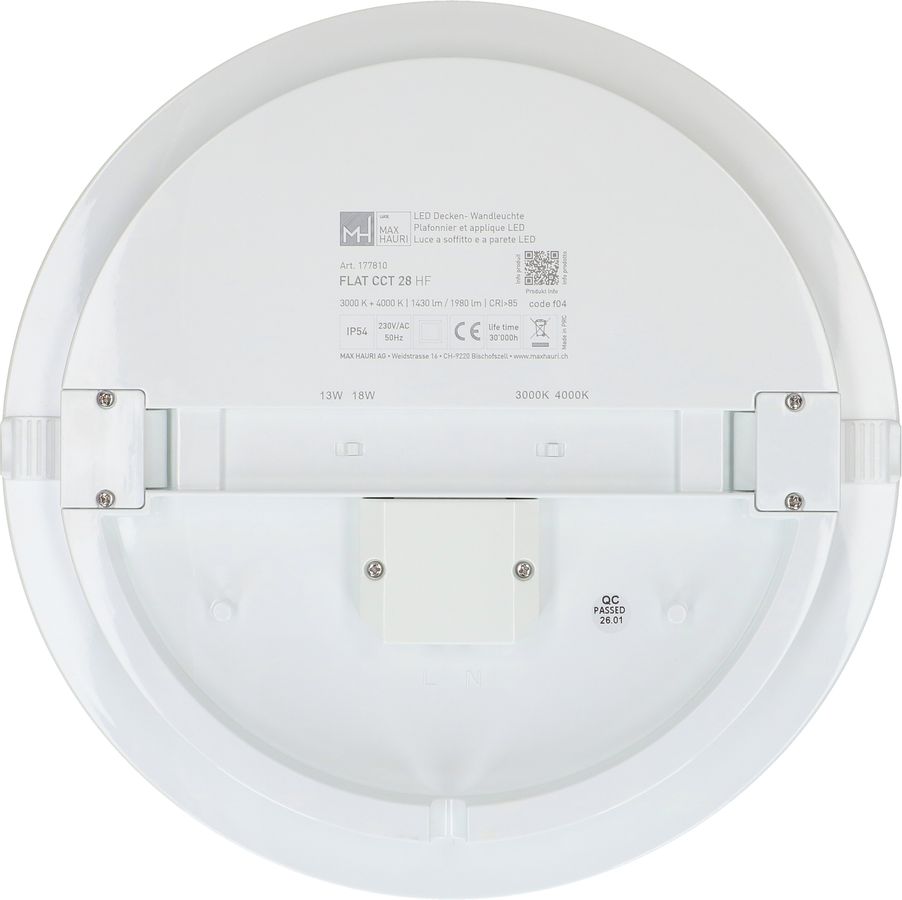 Deckenleuchte FLAT CCT 28 HF 13/18W 1430/1980lm