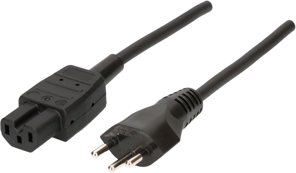 Cable cordset GD H05RR-F3G1.0 2m black T12/C15