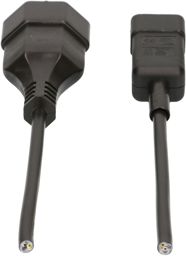 câble d'appareil H05VV-F3G1.0 2m noir C14/type 13