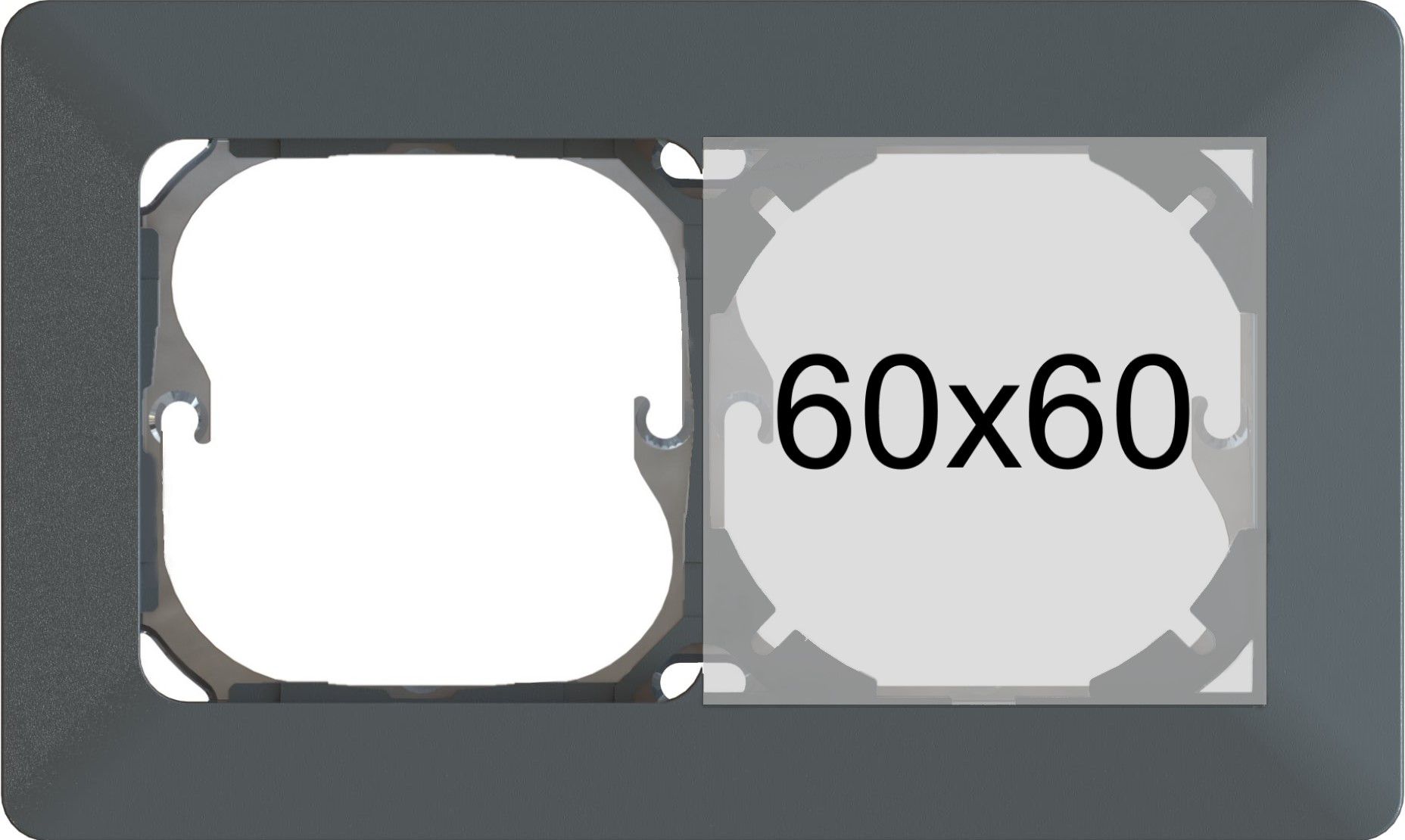 linea di testa INC 1x2 60x60 orizzontale priamos antracite