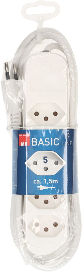 multipresa Basic Line 5x tipo 13 bianco 1.5m