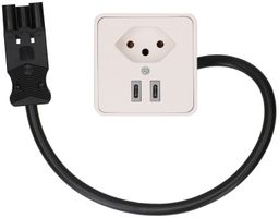 presa aggiuntiva per mobili 1x tipo 13 USB C+C bianco 0.5m AC166