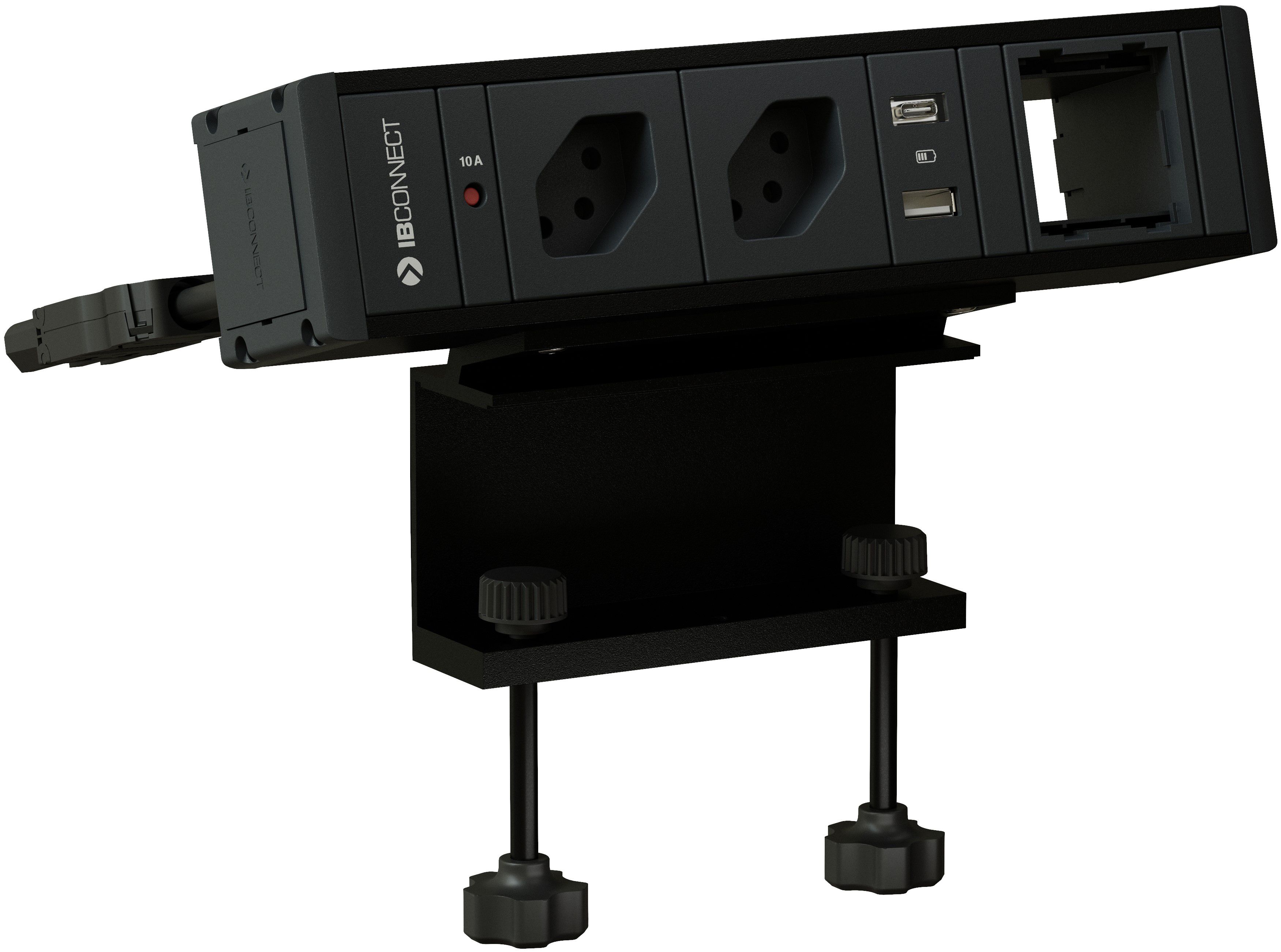 CUBO T Steckdoseneinheit schwarz 2x Typ 13 1x USB-A/C 1x Leer