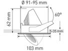 LED-Einbauspot TURN weiss 3000K 960lm 50°