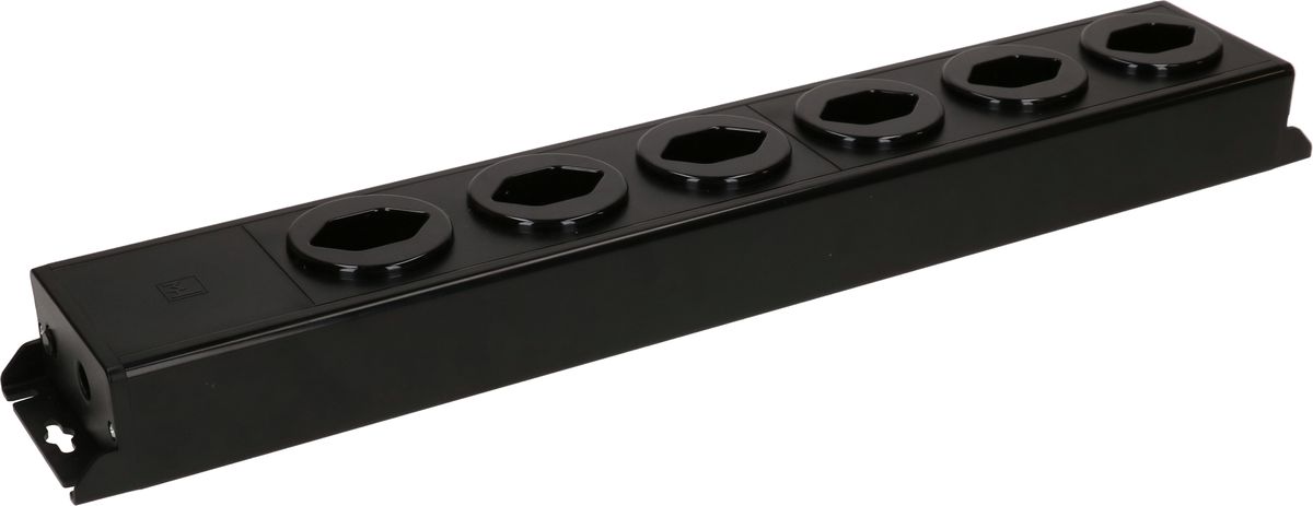 Steckdosenleiste Power Line 6x Typ 13 schwarz/schwarz