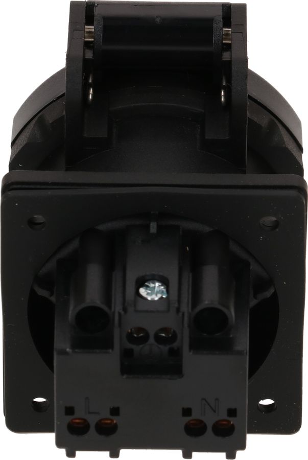 Einbausteckdose 1x Typ 13 L+N+PE Max Hauri IP55 schwarz/schwarz
