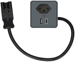 presa aggiuntiva per mobili 1x tipo 13 USB A+C ant 0.5m AC166