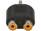 Audio-Y-Adapter stereo Klinkenstecker/Cinch-Buchse schwarz