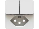 Kleinkombi Doppel-Schalter/Taster / Typ 13 Frontpl. BS priamos ws