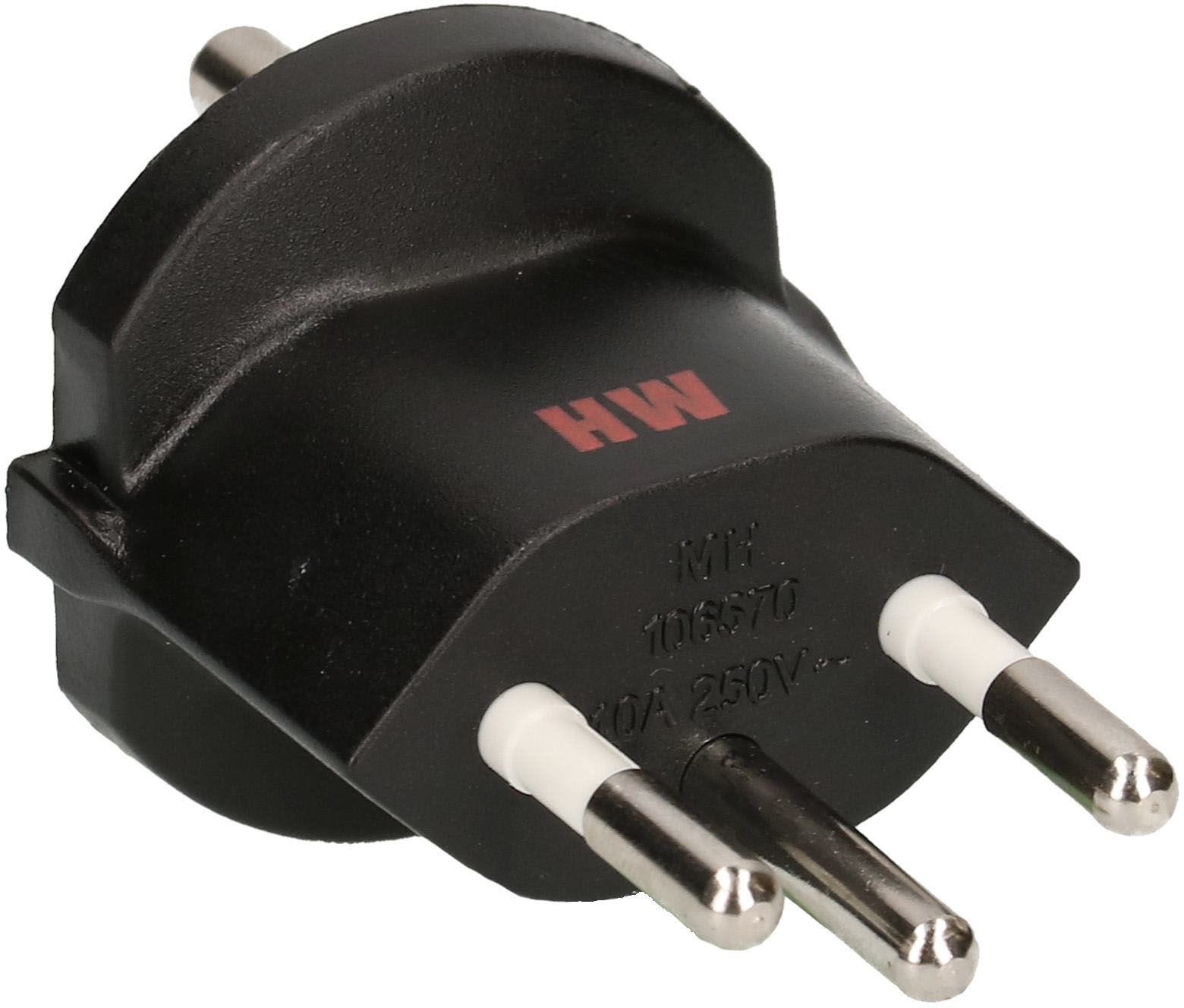 adaptateur fixe type 12 / Schuko CEE 7/7 noir