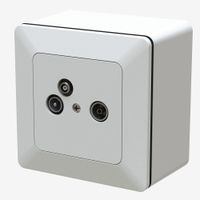 Radio/TV/Daten Durchgangs-/Enddose 15dB AP priamos weiss