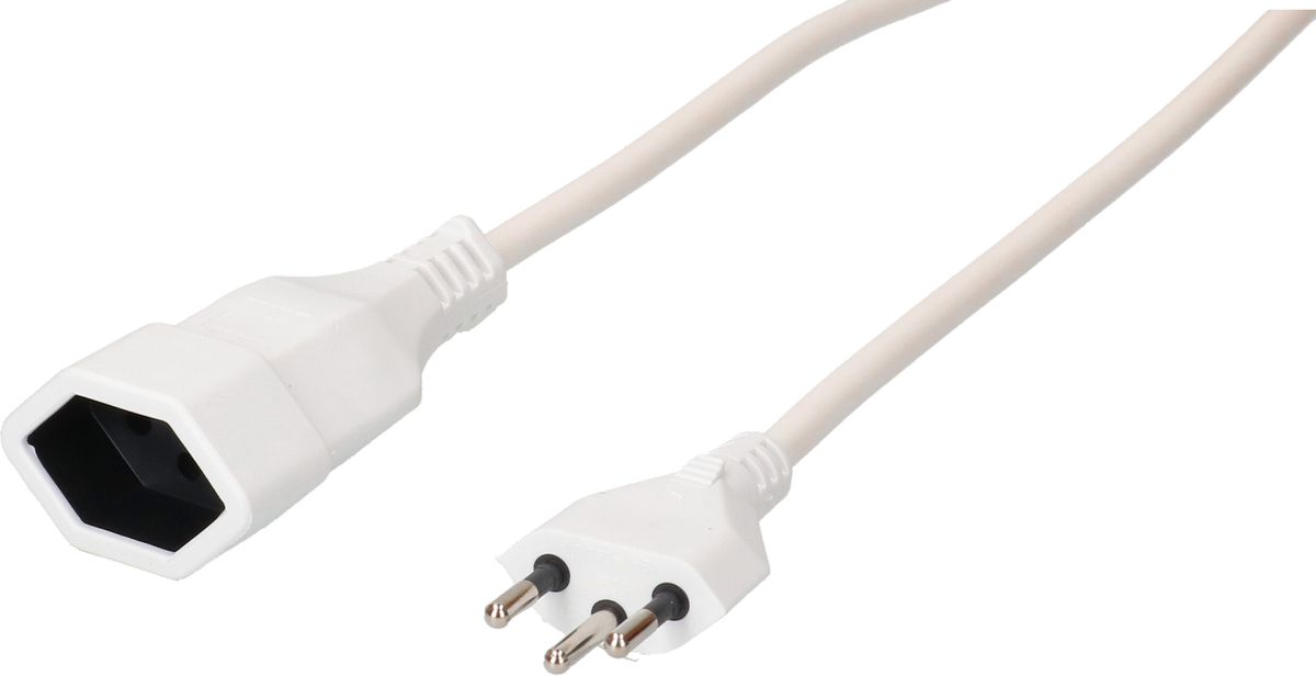 TD-Verlängerung H05VV-F3G1.0 4m weiss Typ 12 / Typ 13