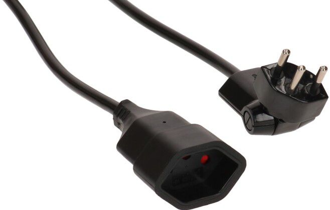 TD-Verlängerung H05VV-F3G1.0 5m sw clip-clap BS Typ 12 / Typ 13